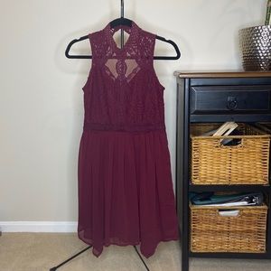Maroon lace dress